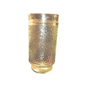 Vtg Drinking Glass "Chateau" by Libbey Pebble Texture Green Tint, 6 in NEW